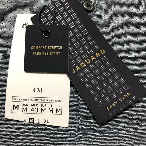 NWT Cactus Man Men’s Short Sleeve Collared Pullover Stretch Blue Polo Shirt M - Picture 4 of 11